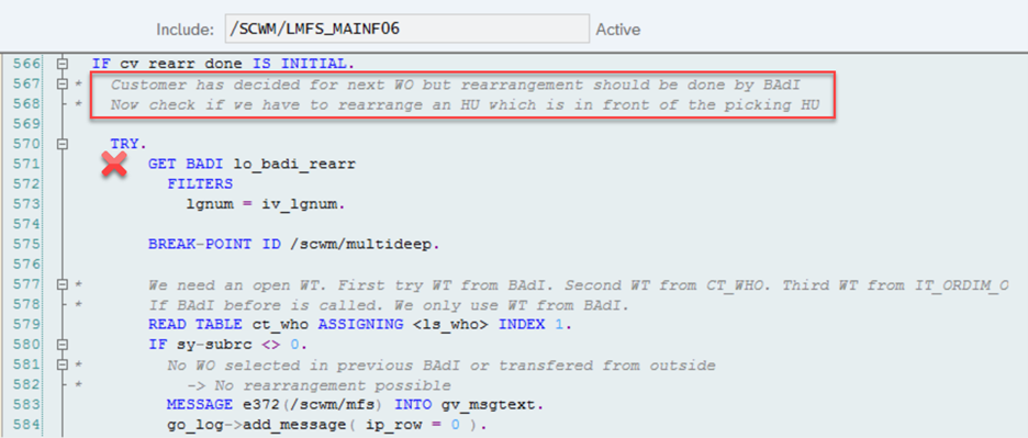 SAP EWM MFS rearrange multi-depth 12